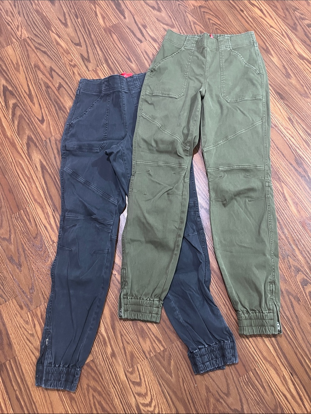 SPANX Olive Green & Black Utility Jogger Pants two pair size S